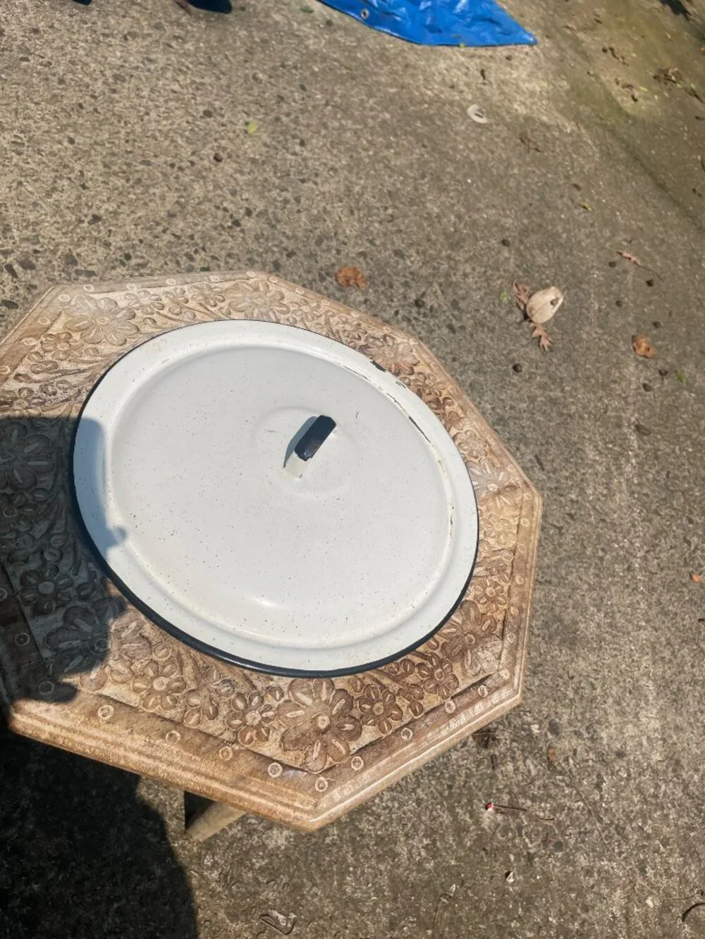 Vintage Metal Enamel ware lid 12inches